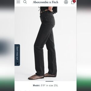 Abercrombie & Fitch 90's Straight Mid Rise Black Denim